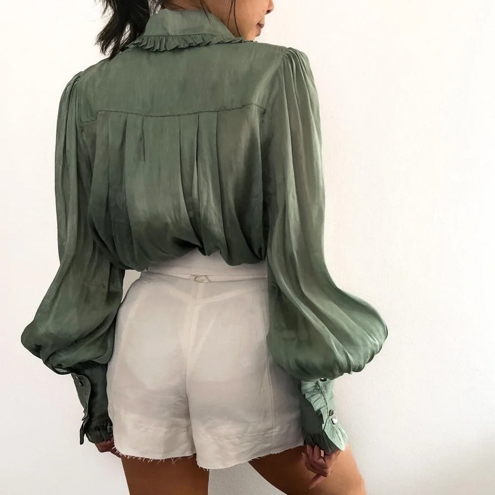 AJE Idealist Shirt • Dusty Sage • RRP $295 Tags attached NEVER WORN - Picture 3 of 10